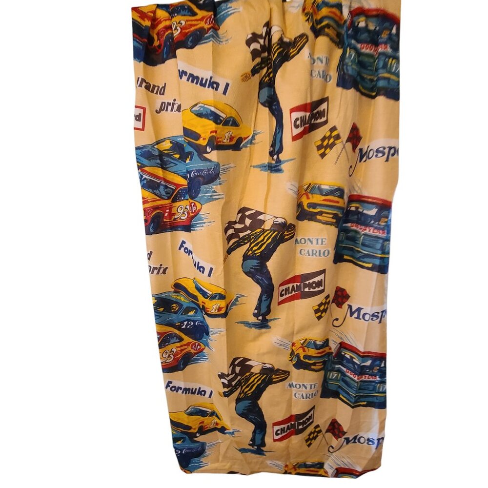 Vintage 1960's/70's Nascar Race Car Curtains (set of 2) / Grand Prix / F…